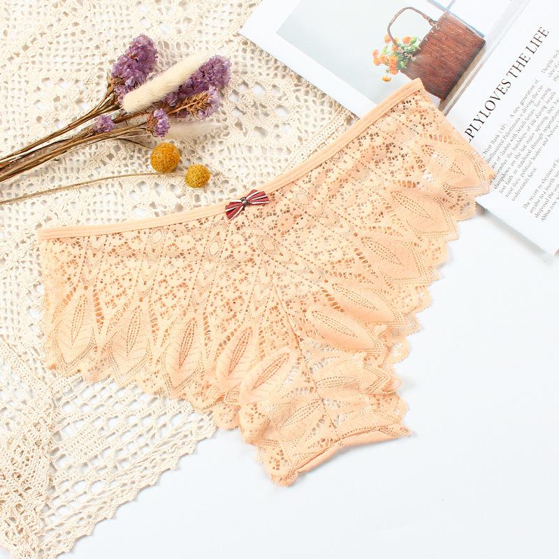 Sexy Panties Women Lace Low Waist Briefs Female Hollow Out G-String Underwear Solid Lingerie Underpant Breathable Comfortable Fashion Einson