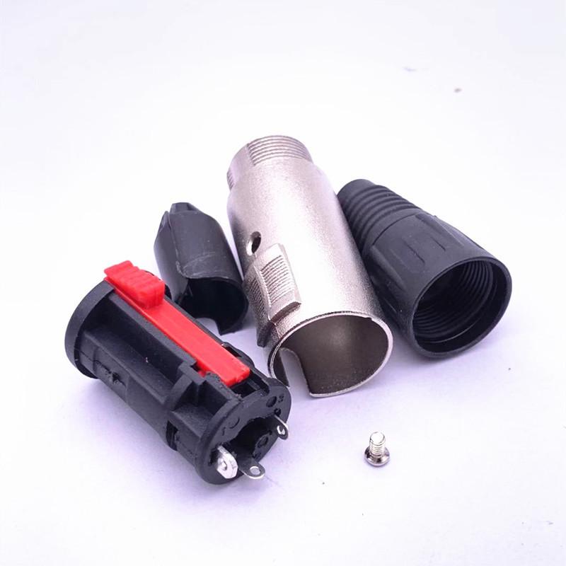 6.35mm Female 3-Pin Solder Connector Extension Cable with Locking Microphone Plug (Balanced Head)