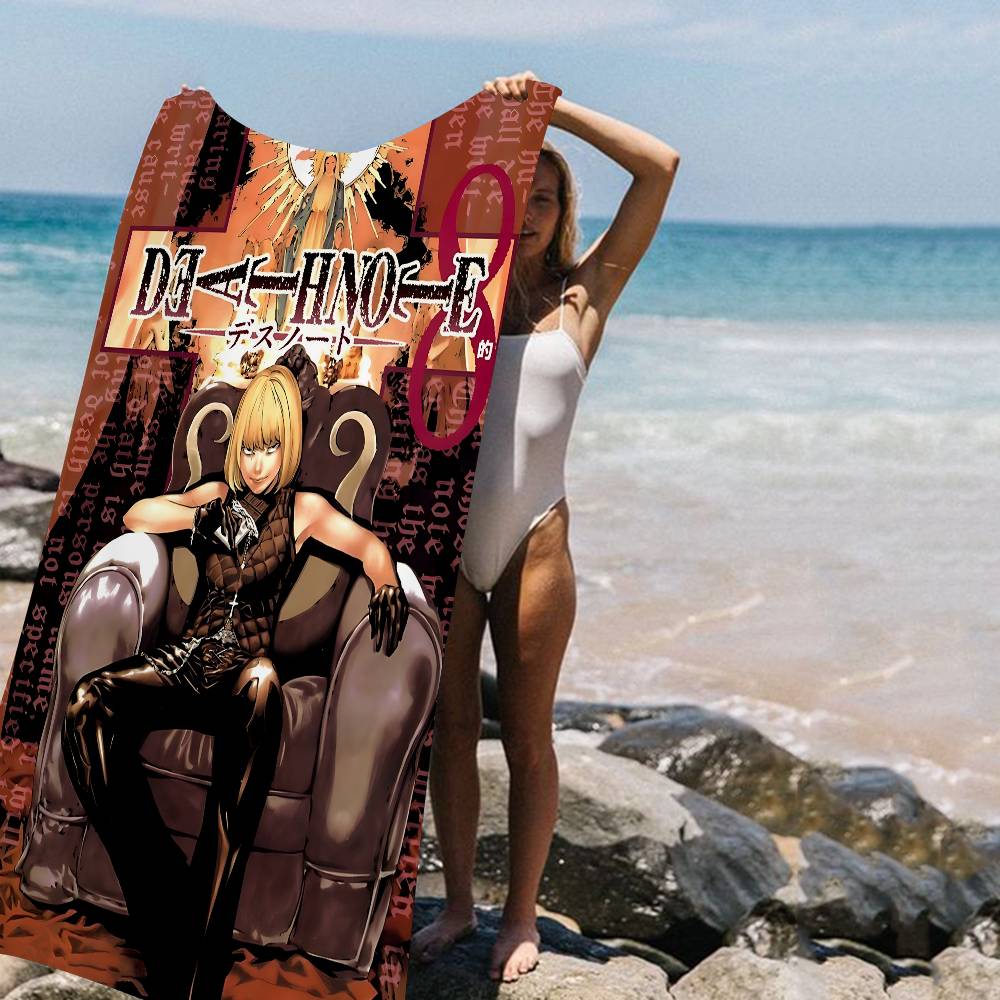Classic Vintage Anime D-death N-Note Microfiber Blanket Quick Drying Beach Towels Oversized Printing Super Absorbent Pool Towel
