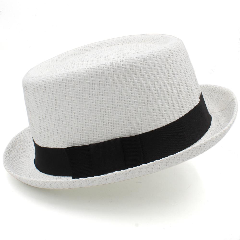 Uomo Donna Cappelli Classici in Paglia Pork Pie Fedora Cappelli da Sole Trilby Cappellini Estivi Boater da Spiaggia Outdoor Viaggio Festa Taglia US 7 1/4 UK L