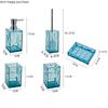 Transparent Plastic Bathroom 5-piece Set Home Square Toiletries Mouth Cup Toothbrush Holder Lotion Bottle Soap Dish Toilet Brush