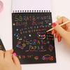 Děti Rainbow Colorful Scratch Art Kit Kresba Malování Papírový zápisník s dárkem na kreslení Stick