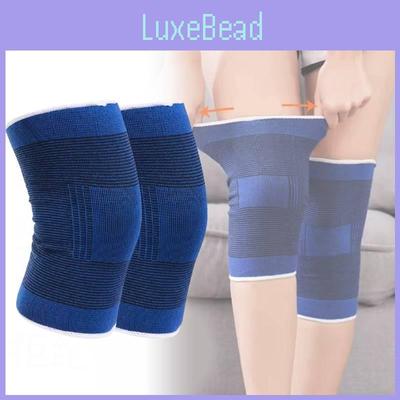 Bequeme blaue Strick-Kniebandage für alle Sportarten mit Wärmeschutz