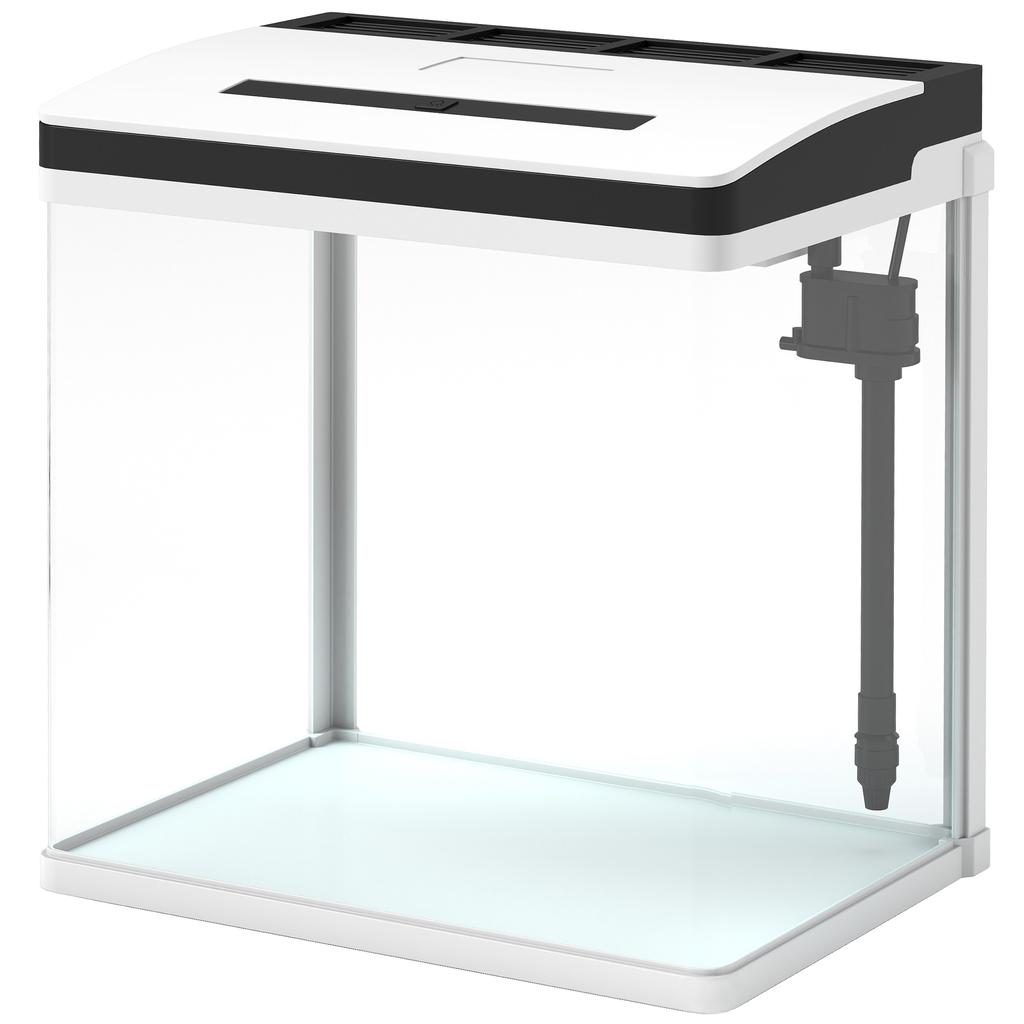 13L Glass Aquarium Fish Tank with Filter, LED Lighting, for Betta, Guppy, Mini Parrot Fish, Shrimp, 29 x 20 x 30.5cm