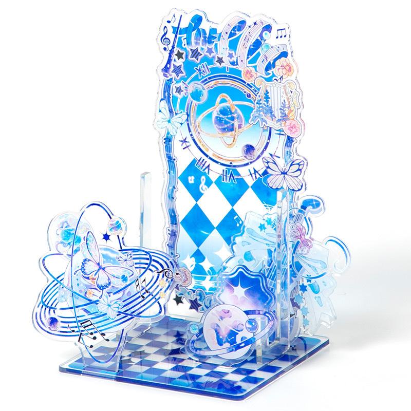 

Акриловые стоячие таблички, украшения, романтический фон, мультяшные аниме-значки, настольные аксессуары для креативных подарков синий