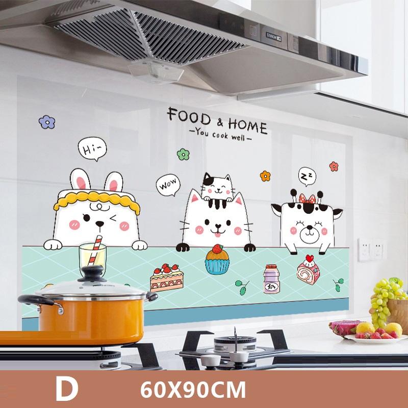 Kitchen Self Adhesive Oil-Proof Wall Stickers High-Temperature And Oil Smoke Resistant Tiles Sticker Proof Waterproof Wallpaper