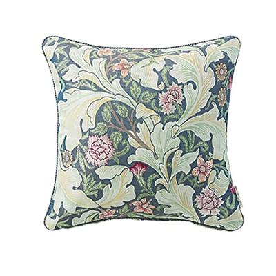 Kawashima Selkon Textiles Morris Back Cushion Leicester Acanthus Blue-Green 45x45cm