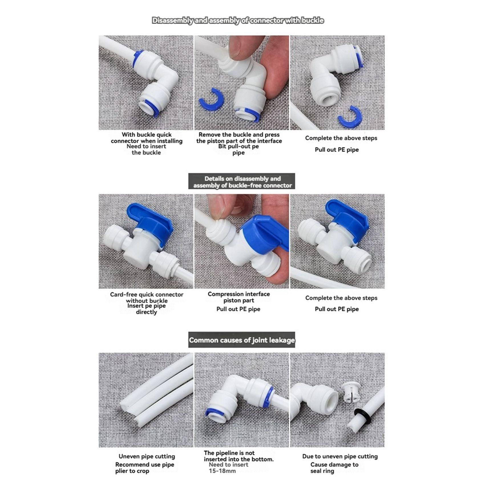 T21C 2X Refrigerator Water Hose Kit Water Purifier Tubes 15 M Water Hose Drinking Water Pipe For Fridge Water Pipe Connector