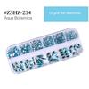 1 Set 12 Grids Nail Assorted Shape Glass Art Rhinestone Kit Flatback Rhinestone DIY Nail Design
