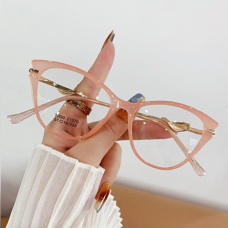 

Ultra light TR90 Frame Eyeglasses for Women Anti Blue Light Glasses Fashion Printed Cat Eye Reading Glasses Compute Goggles