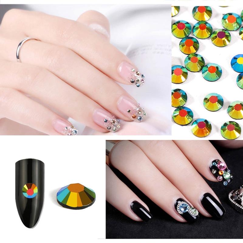 AB Crystal Nail Art Rhinestones Kit With Glue Multi-Shape FlatBack Shiny Nail Jewels for Nail Art DIY Crafts