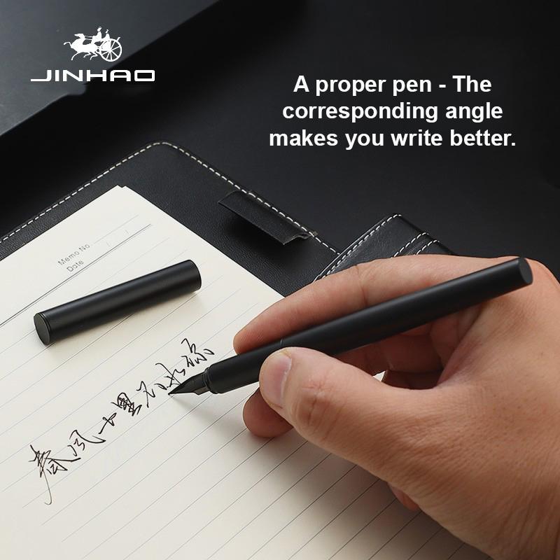 Jinhao 35 Series Luxury Pen Metal Barrel Ergonomic Rod Fountain Pens, Lightweight Aesthetic Stationery, Dual-use Ink and Ink-Sac