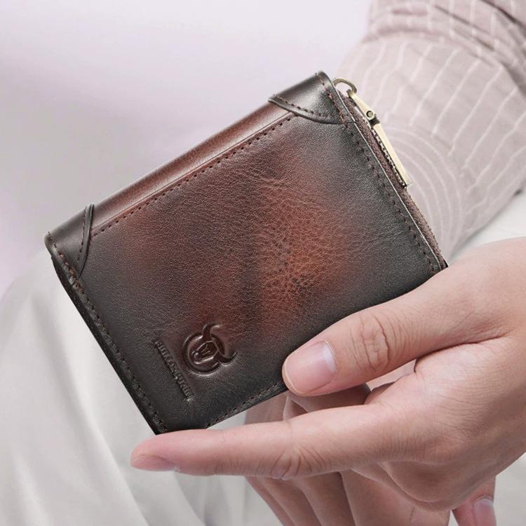 BULLCAPTAIN Leather Men's Key Bag Wallet  Fashion Storage Bags Car Cover Compact Mini Card Holder Coin Purse Man Butler Keychain