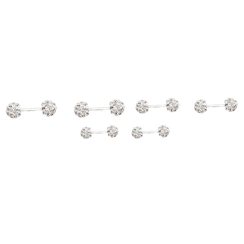 Zirconia Threaded Screw Earrings: Elegant Cartilage & Ear Studs for Women