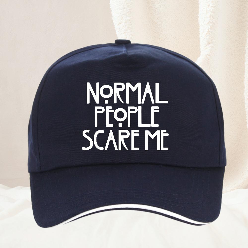 Normal People Scare Me Letter Print Women Baseball Cap Unisex Women Adjustable Hat Outdoor Golf Snapback Hat