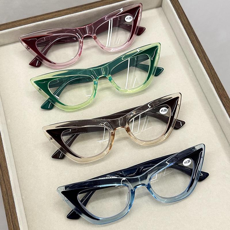 Men'S And Women'S Fashion Reading Glasses Fashion Cat Eye Glasses High Definition Lenses Blue Light Protection Hyperopia Glasses