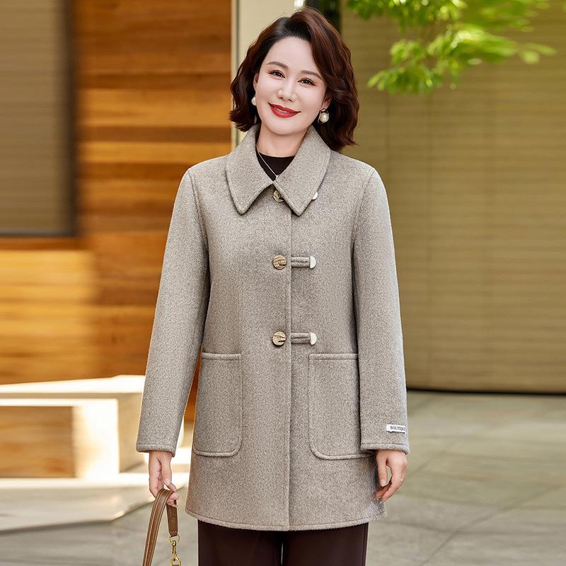 Spring/Fall 2026 Women's Jacket - Stylish Lapel Design for Middle-Aged & Elderly 