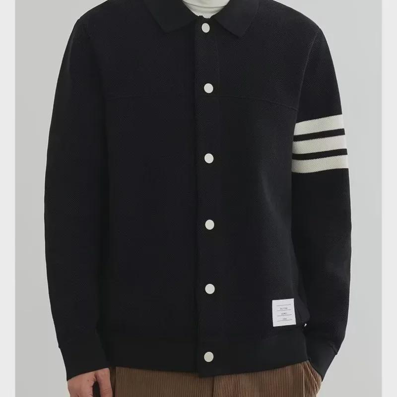 2024 Men's High-Density Jacquard Knitted Cardigan Jacket for Spring & Autumn