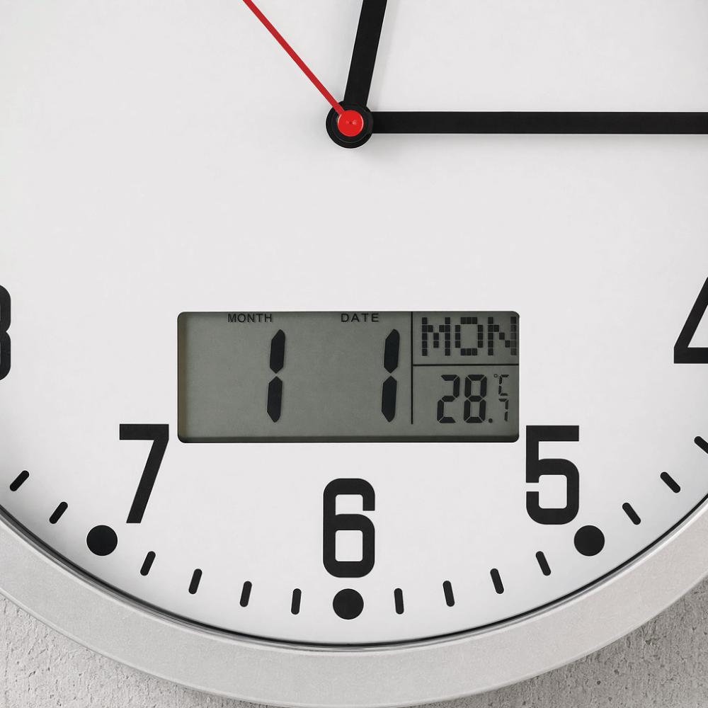 Wide Readable LCD Screen Temperature Display Wall Timepiece Living Room Wall Decoration