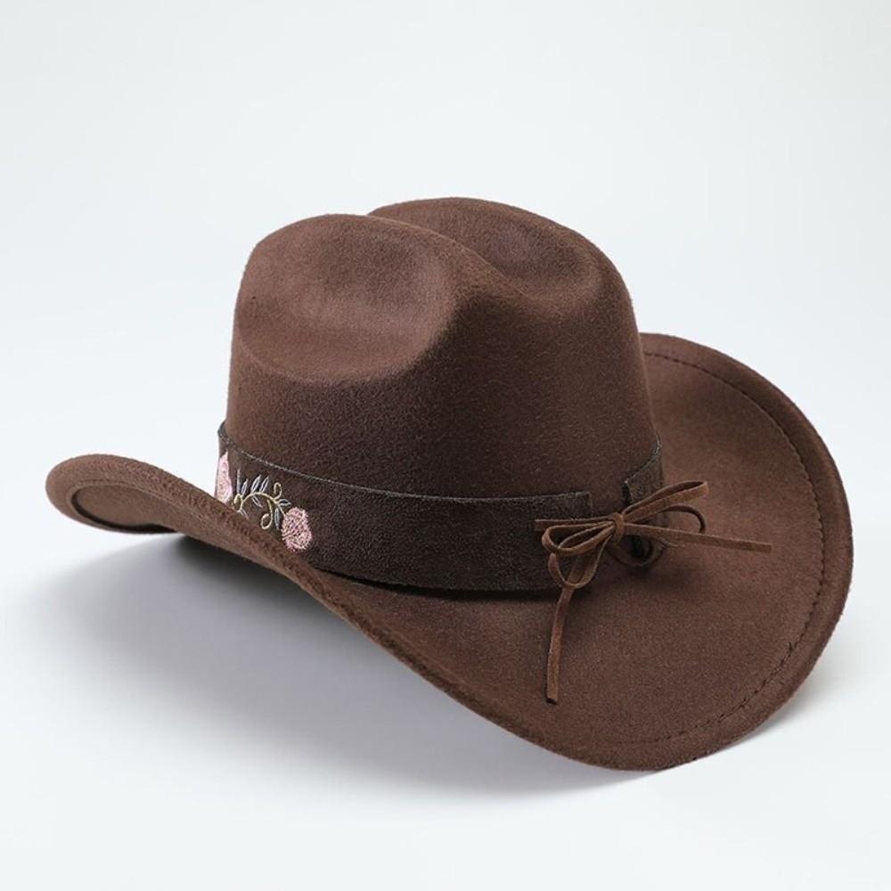 Soft Felt Western Cowboy Hat Wide Brim Sun Hat Vintage Fedora Hat  Daily