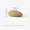 Boho Handmade Summer Straw Beret Thin Breathable French Crochet Beret Hollow Flat Design Beach Weave Beret Holiday Wear
