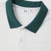 GAP Men's Pique Mesh Color-Block Logo Loose Polo Shirt