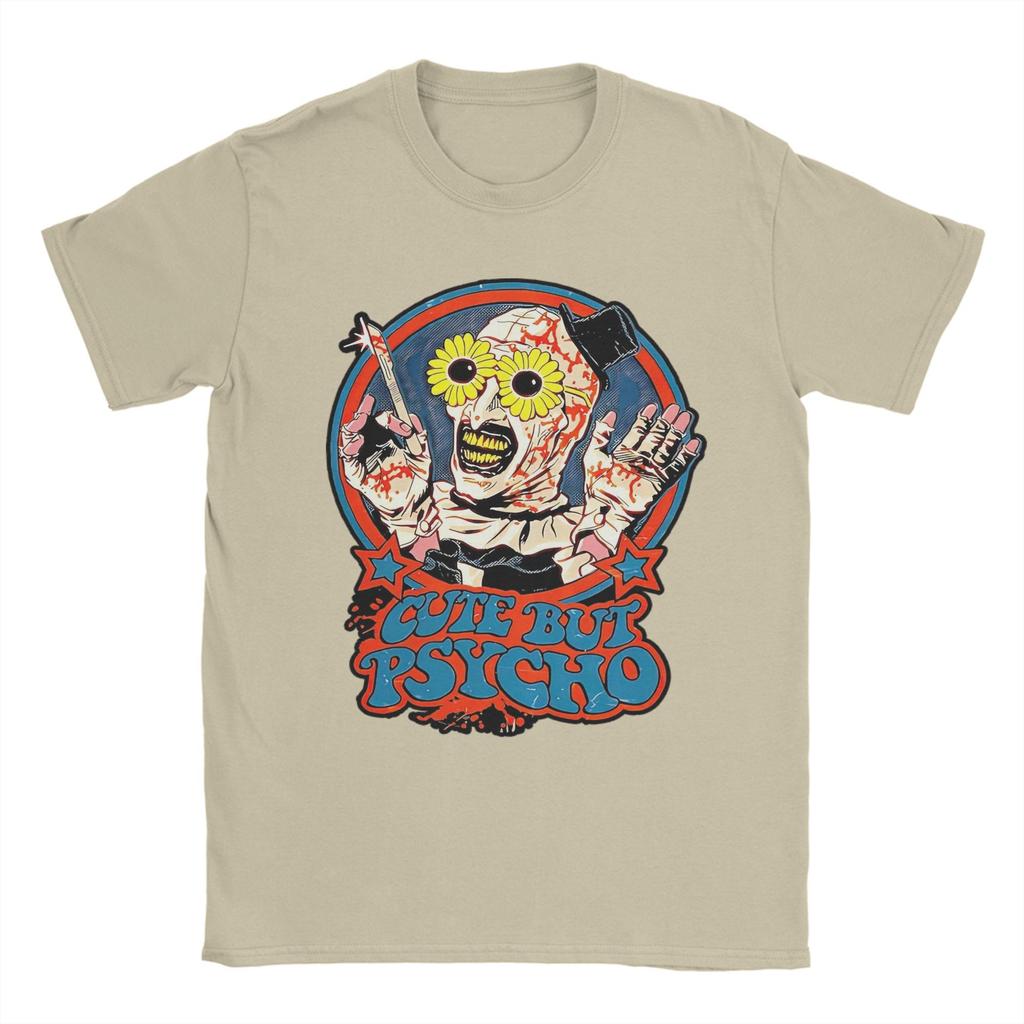 Cute But Psycho Terrifier T Shirt Men Cotton Amazing T-Shirts Crewneck  Tees Short Sleeve Clothes Graphic Printed
