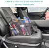 Car Seat Organizer, Collapsible Passenger Seat Organizer with Detachable Divider & Handle, Multiple-Pocket Car Storage Organization for Console Floor