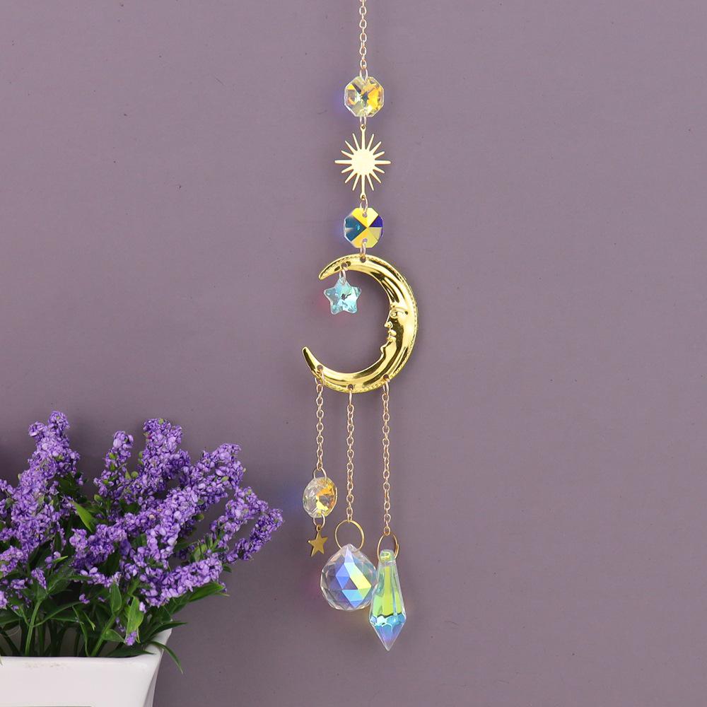 Sun and Smiley Face Crystal Suncatcher Ornament T107