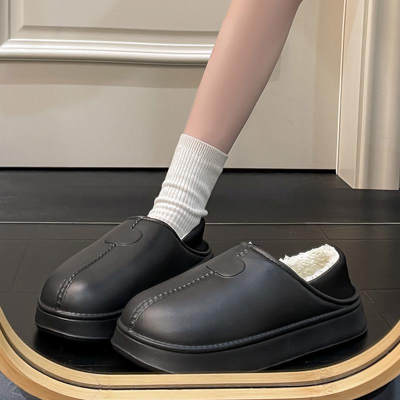 Women's & Men's Non-Slip Waterproof Cotton Slippers - Winter 2025 New Style, Indoor Closed-Toe Design for Couples.