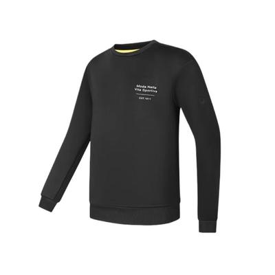 Fitness Sports Simple Knitted Long Sleeve Sweatshirt Men Sweatshirt Deep-Black A11M511218F-BK