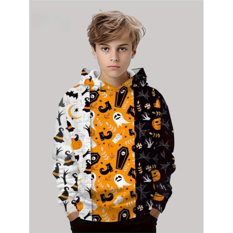 Herbst 3D Halloween Bedruckte Hoodies Modische Lässige Sport Langarm Kinder Jungen Kapuzen-Sweatshirts