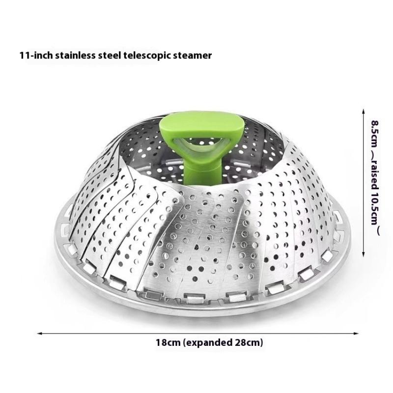 9/11Inch Stainless Steel Lotus Steaming Tray Folding Food Steamer Vegetable Fruit Food Basket Mesh Steamer Rack Cooking Cookware