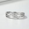 Round Cut Brilliant All Moissanite Ring for Women   CopperIrregular Stacked Ring Sparkling Wedding Band Jewelry Gift
