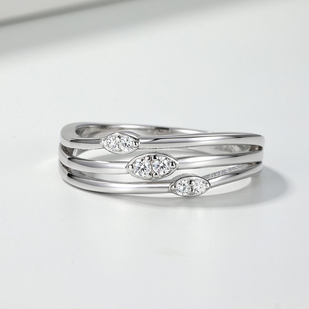 Round Cut Brilliant All Moissanite Ring for Women   CopperIrregular Stacked Ring Sparkling Wedding Band Jewelry Gift