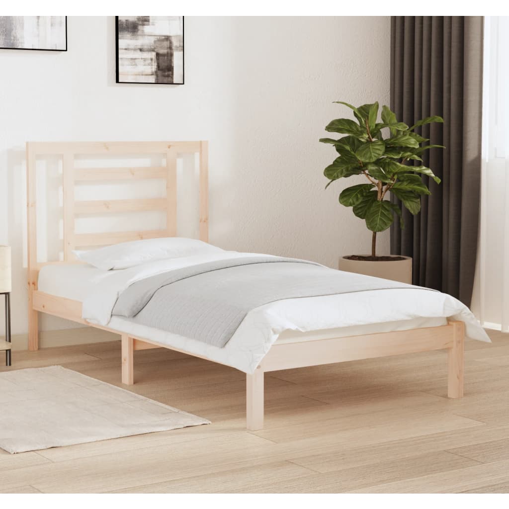 Solid Wood Bed Frame without Mattress 90 x 190 cm Pine