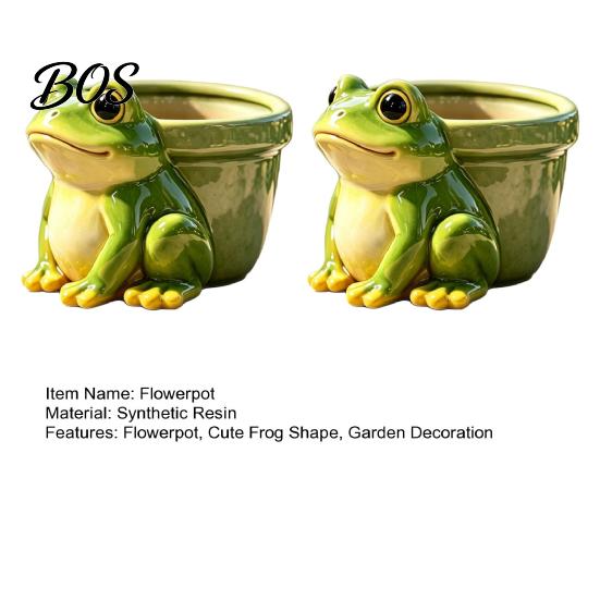 Small Plant Container Frog Flowerpot, Decorative Resin Planter, Fade-Resistant Animal Shaped Flowerpot Herb Pot Garden Accent, for Home Decoration