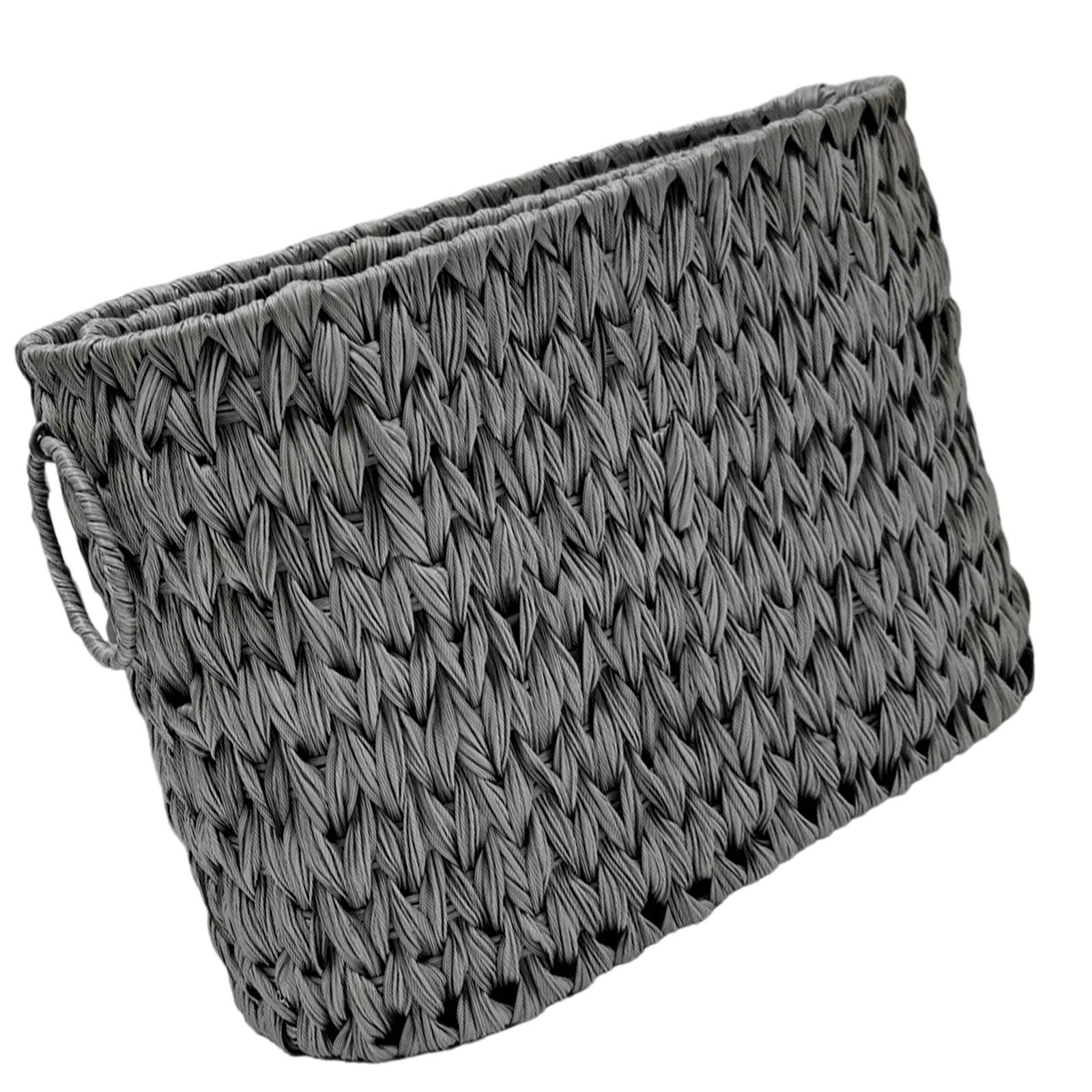 

Плетеная корзина для туалетной бумаги с крышкой для хранения в ванной комнате, многоцелевой декоративный держатель для шкафа, элегантные стили S серый