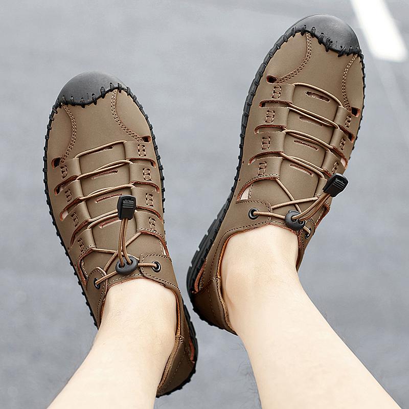 Outdoor Sandals Men Breathable Casual Shoes For Men Summer Beach Sneakers Male Large Size 48 Casual Leather Sandals