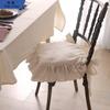 Boho Rüschen Stuhlpolsterbezug, Stoff Rutschfester Stuhlbezug, Sitzbezug mit Rüschenrock und Bändern für Wohnzimmer Esszimmerstuhl Pat