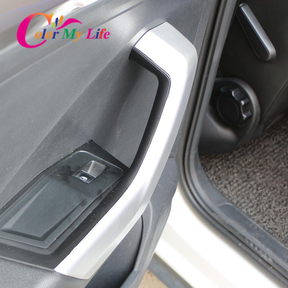 Car Door Armrest Panel Cover Sticker for VW Volkswagen Troc T-roc 2018 - 2023 Door Handle Trim