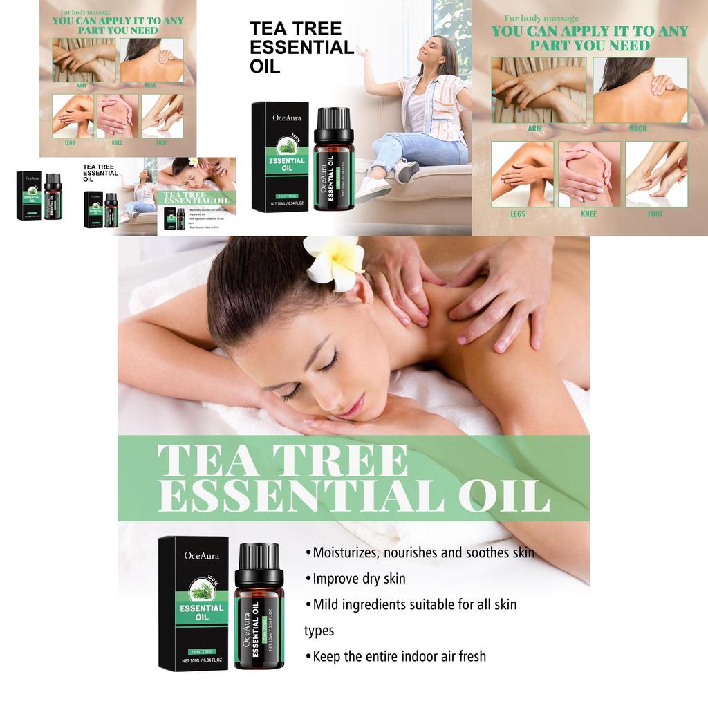 Oceaura Tea Tree Essential Oil For Silky Smooth Skin With Refreshing Aroma And Muscle Relaxation