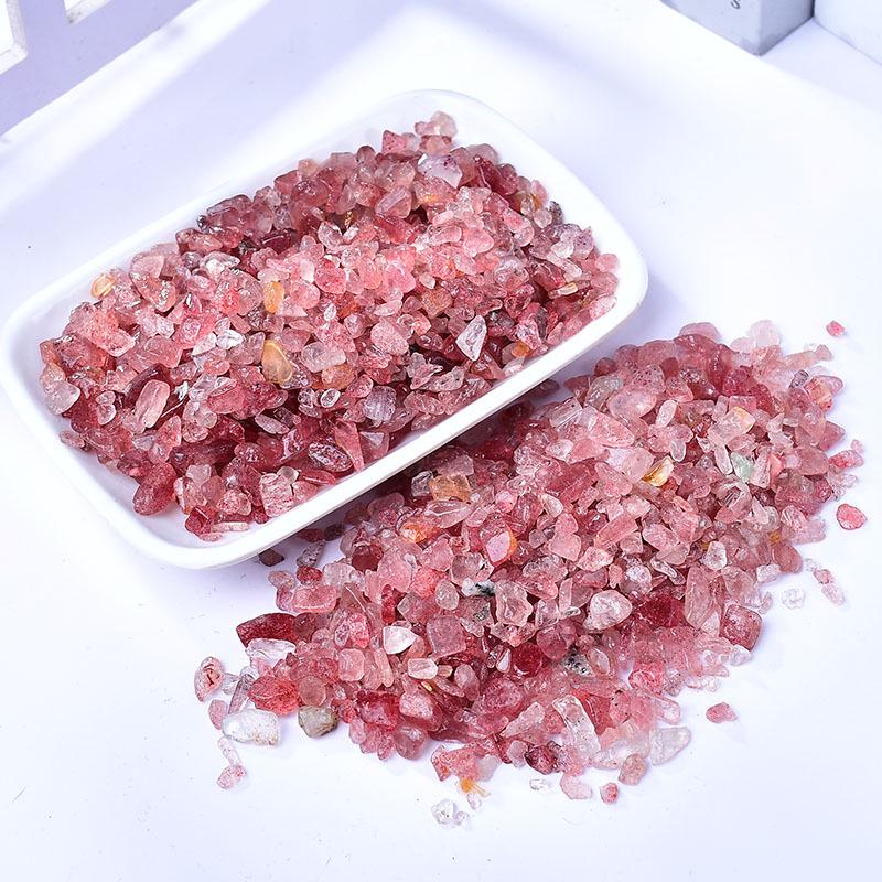 Red Strawberry Crystal Stone for Decoration and Landscaping - Perfect for Fish Tanks and Bonsai Displays
