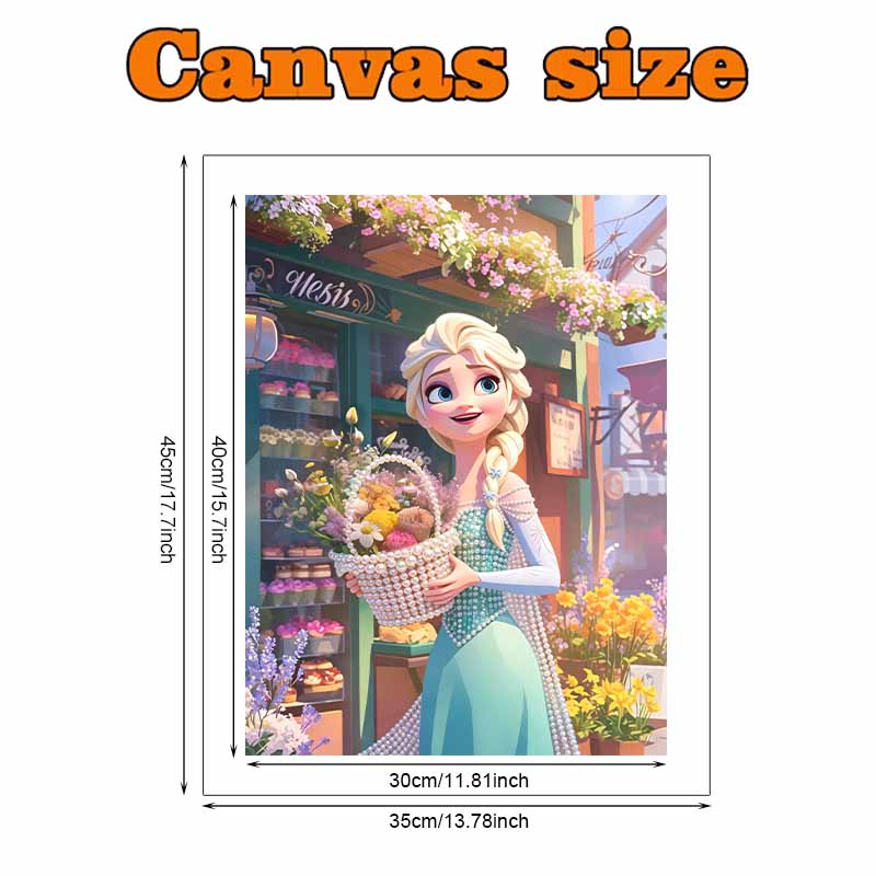Disney Pittura con Perle Regina Elsa Pittura Artistica con Perle Fai-da-te Pittura con Gemme di Perla Quadri Artigianato Forma Speciale Decorazione Murale per la Casa
