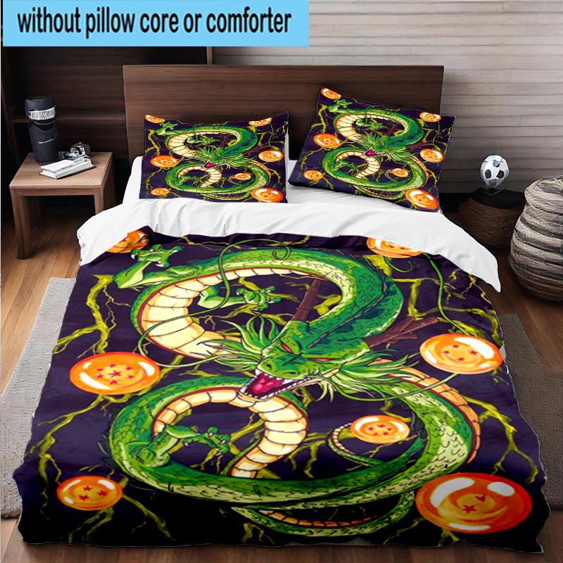 3PCS Goku Anime 3pcs Bedding,Including 3PCS Duvet Cover And 2pcs Pillowcases Perfect for Christmas,Ideal for Bedroom, Dormitory