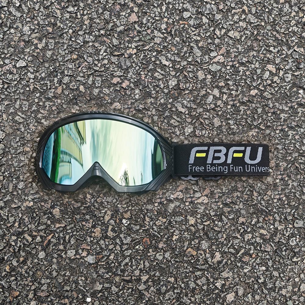 

Outdoor off-road motorcycle face mask glasses for men and women, racing goggles, bicycle, mountaineering, skiing sunglasses Black frame with gold acc