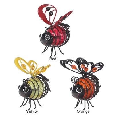 Metal Construction Solar-Powered Hanging Bee Light Solar-Powered LED Lighting Outdoor Statues Figurine Lights Hanging Style