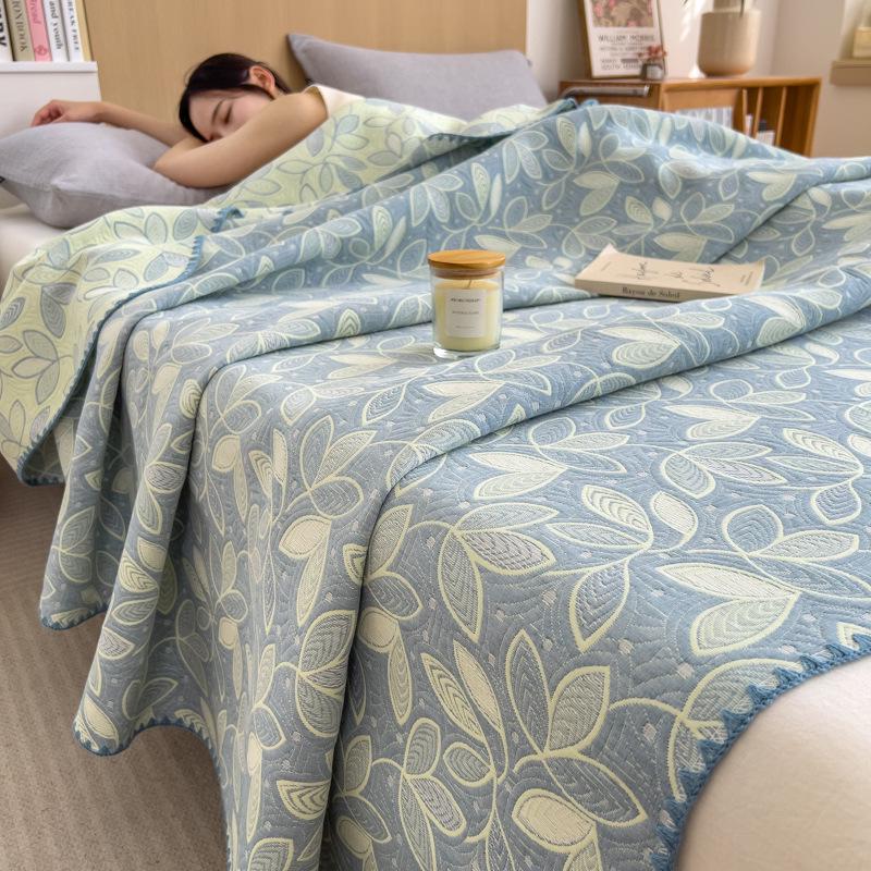 100% Cotton Summer Gauze Blanket - Lightweight, Three-Layer Design for Office, Nap, or Sofa