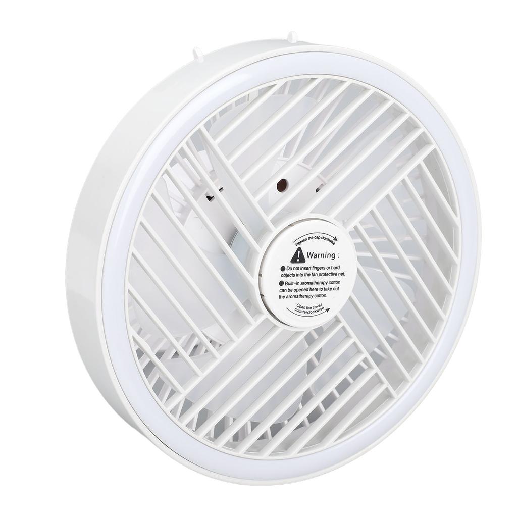Camping Fan White 3 Speed USB Rechargeable Hanging Desk Fan with Stepless Dimmable Light for Tent Car Tree Branch