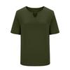 Women's Plus Size Casual Short Sleeve Top V Neck Loose Fit Solid Color T Shirt Lightweight Comfortable Soft Fabric